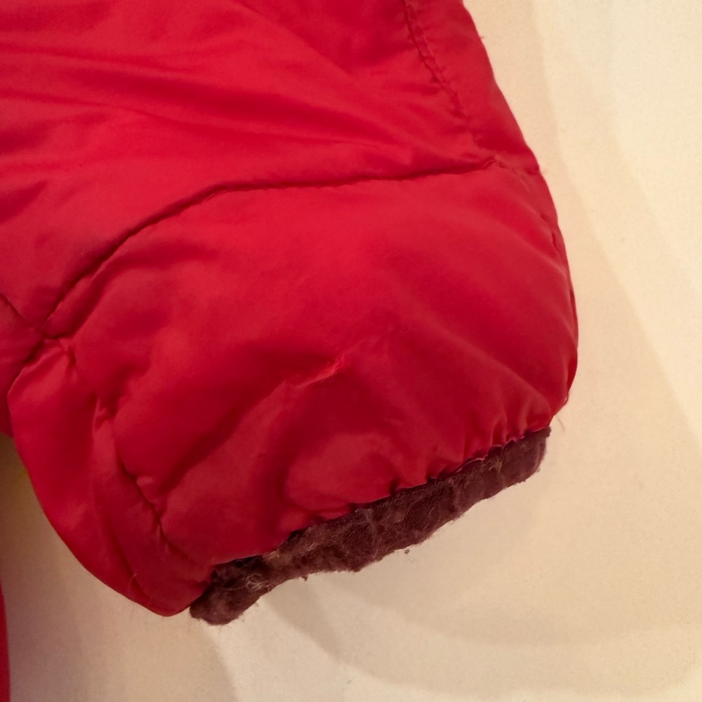 Kids Lands End Reversible Insulated Fleece Winter Jacket Red Puffy Jacket 10-12 - Picture 7 of 12
